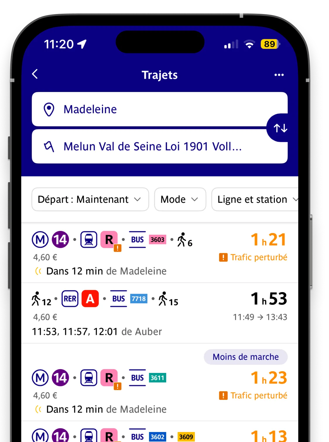 Trajets alternatifs