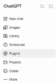 Illustration of the ChatGPT plugins tab