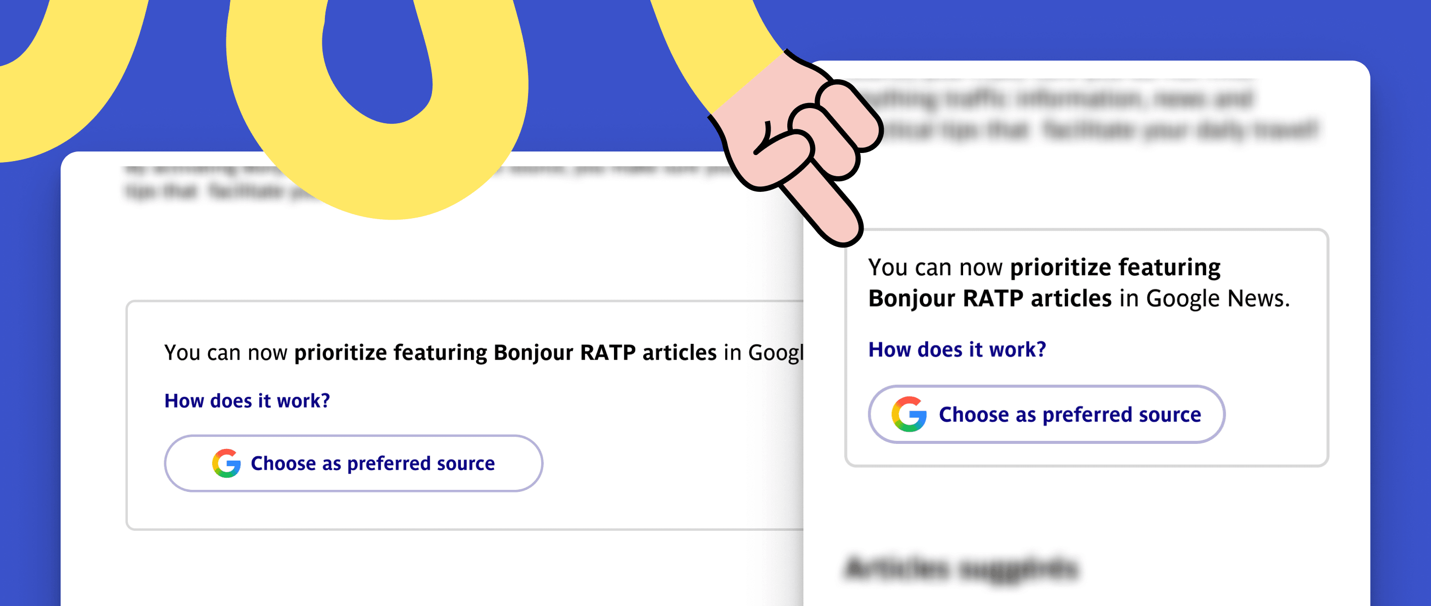 "Favourite source on Google" illustration