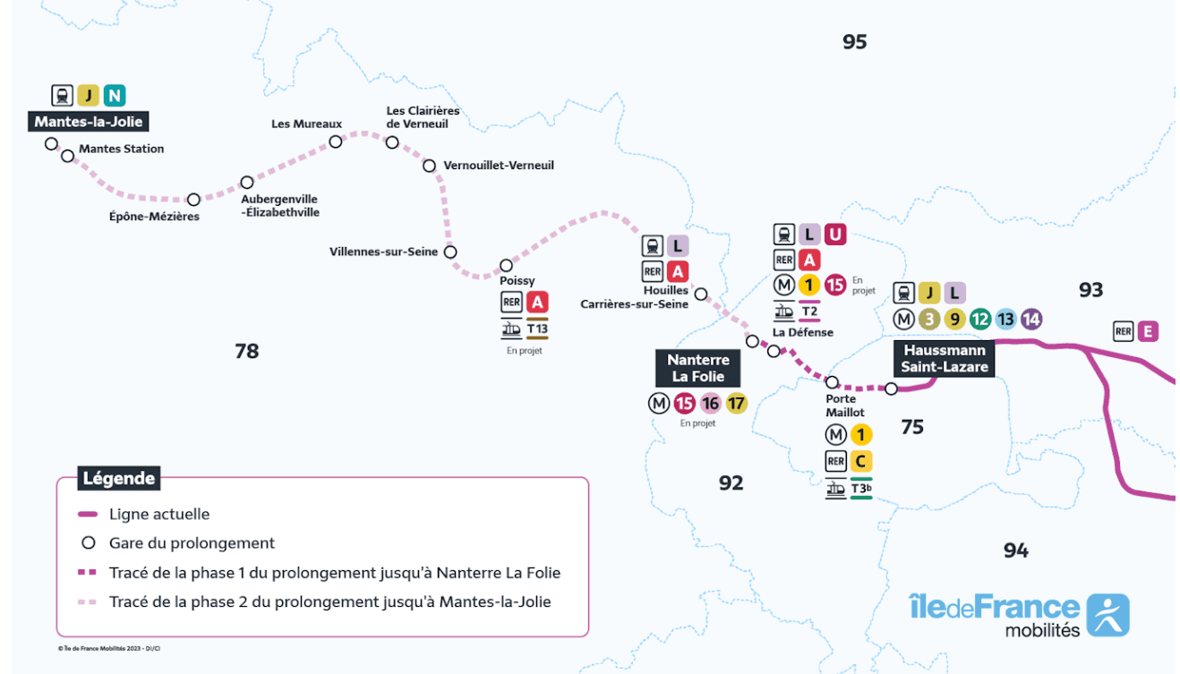 Plan du RER E