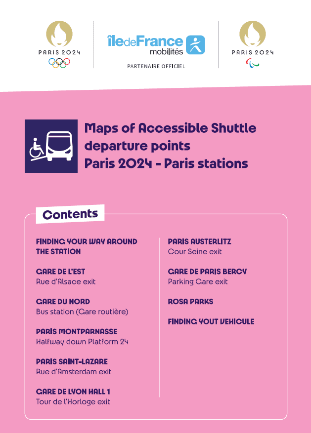 Paris 2024 : Maps of Accessible Shuttles departure points