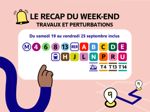 Le Récap du WE : travaux et perturbations des 7 prochains jours (19 septembre au 25 septembre)
