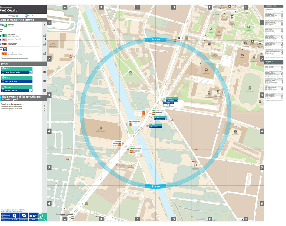 Neighborhood map around the metro station Aimé Césaire