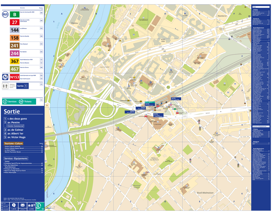Plan de quartier autour de la gare Rueil-Malmaison