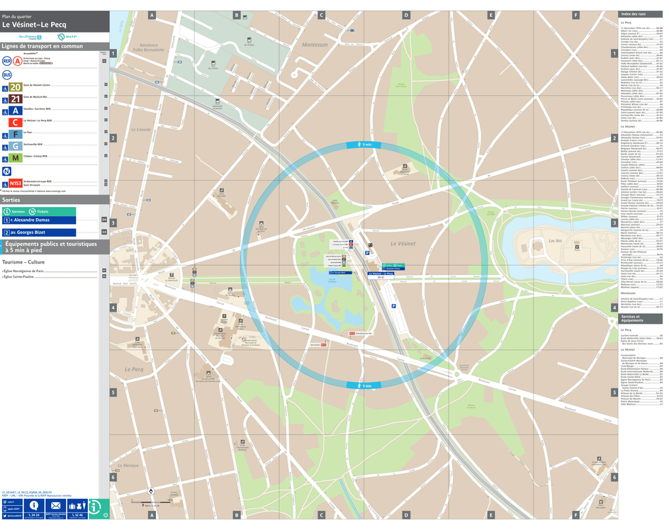 Plan de quartier autour de la gare Le Vésinet - Le Pecq