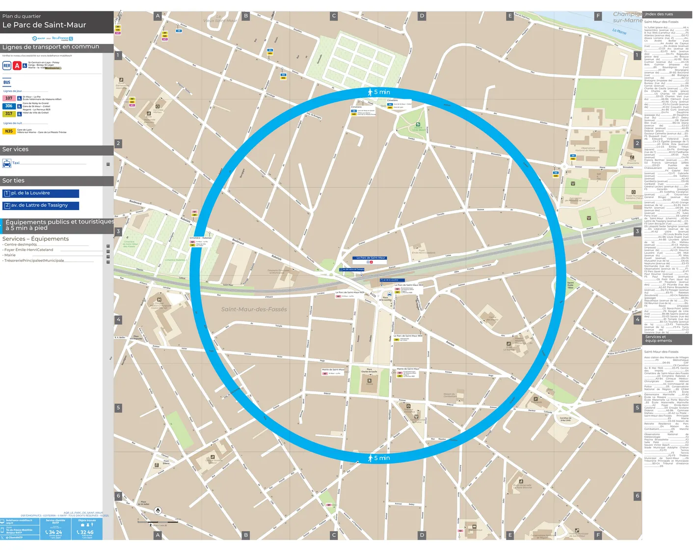Plan de quartier autour de la gare Le Parc de Saint-Maur