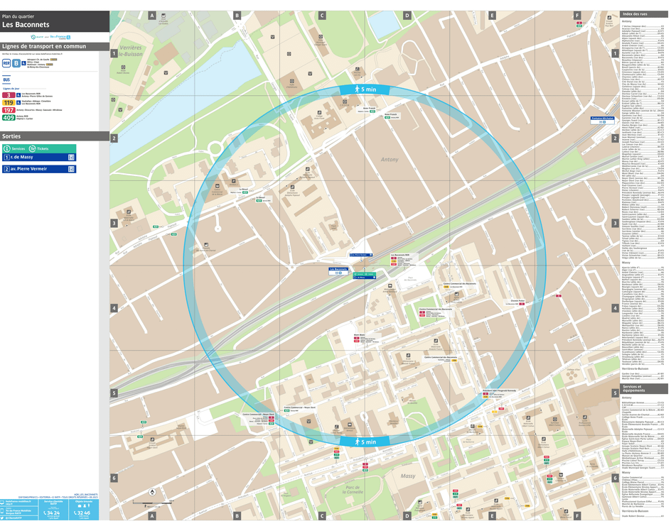Plan de quartier autour de la gare Les Baconnets