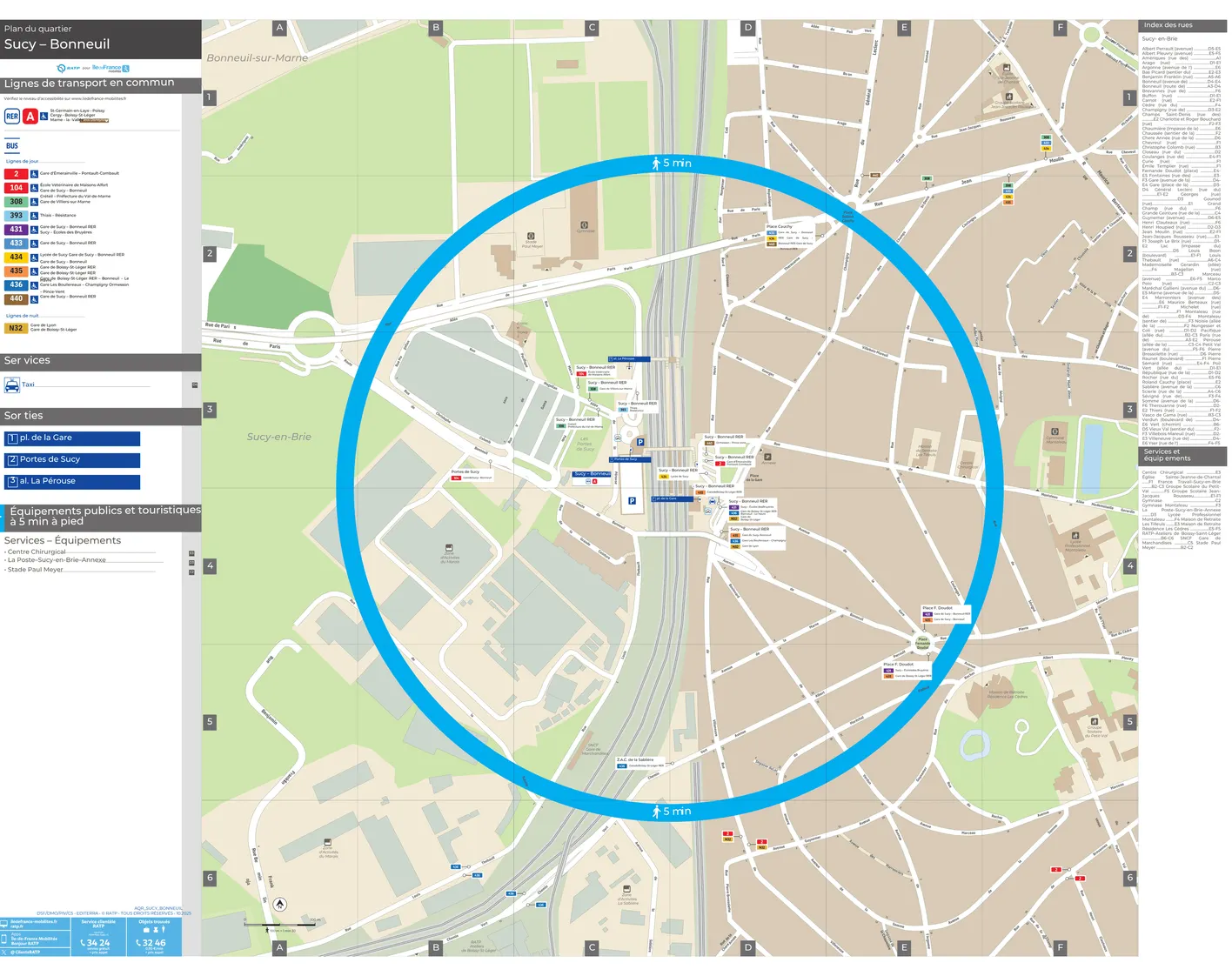 Plan de quartier autour de la gare Sucy - Bonneuil
