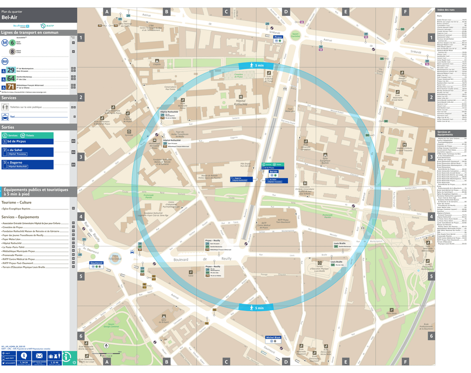 Neighborhood map around the metro station Bel-Air