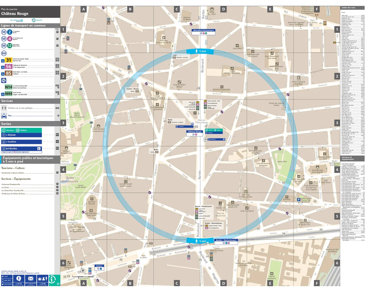 Neighborhood map around the metro station Château Rouge