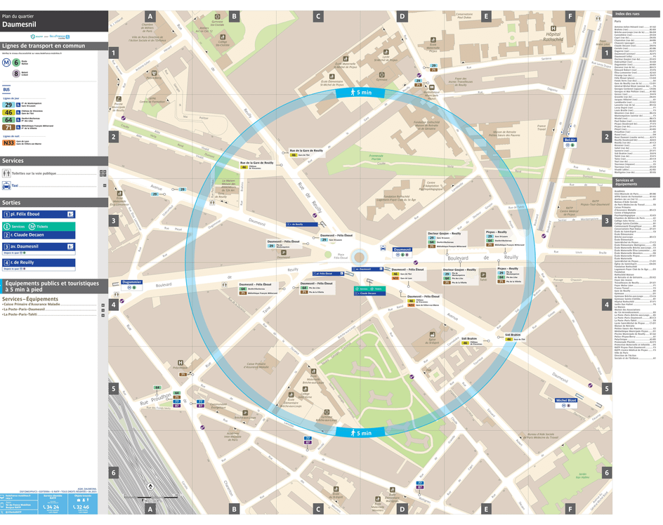 Neighborhood map around the metro station Daumesnil
