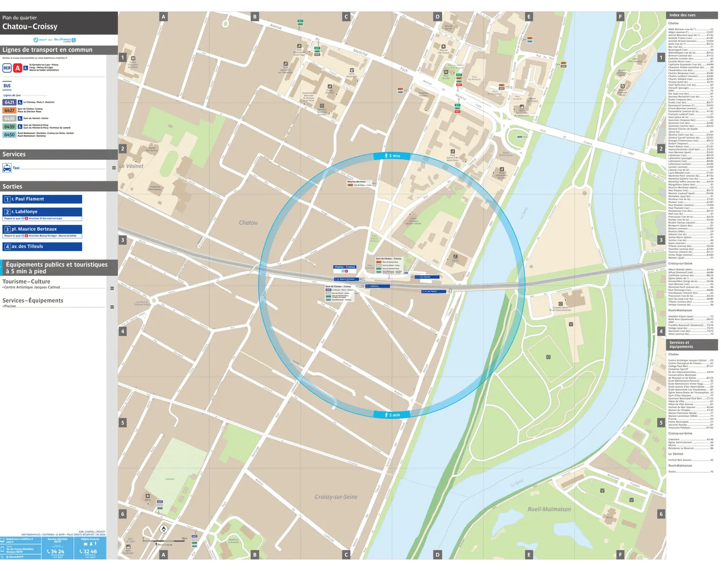 Plan de quartier autour de la gare Chatou - Croissy