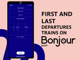 First and last departures train on Bonjour RATP
