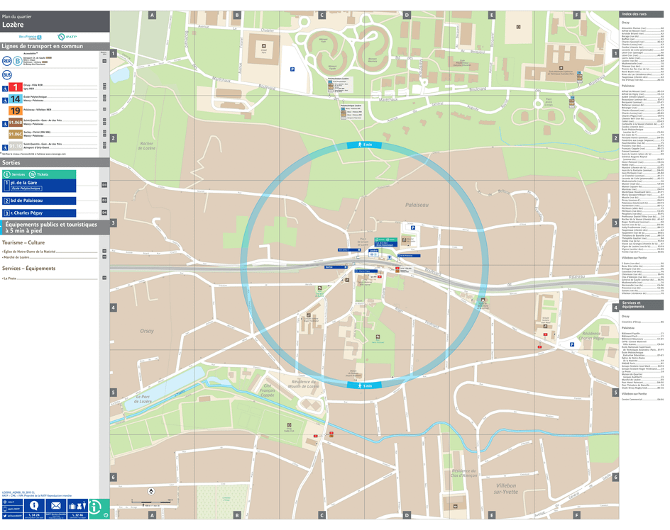 Neighborhood map around the train station Lozère
