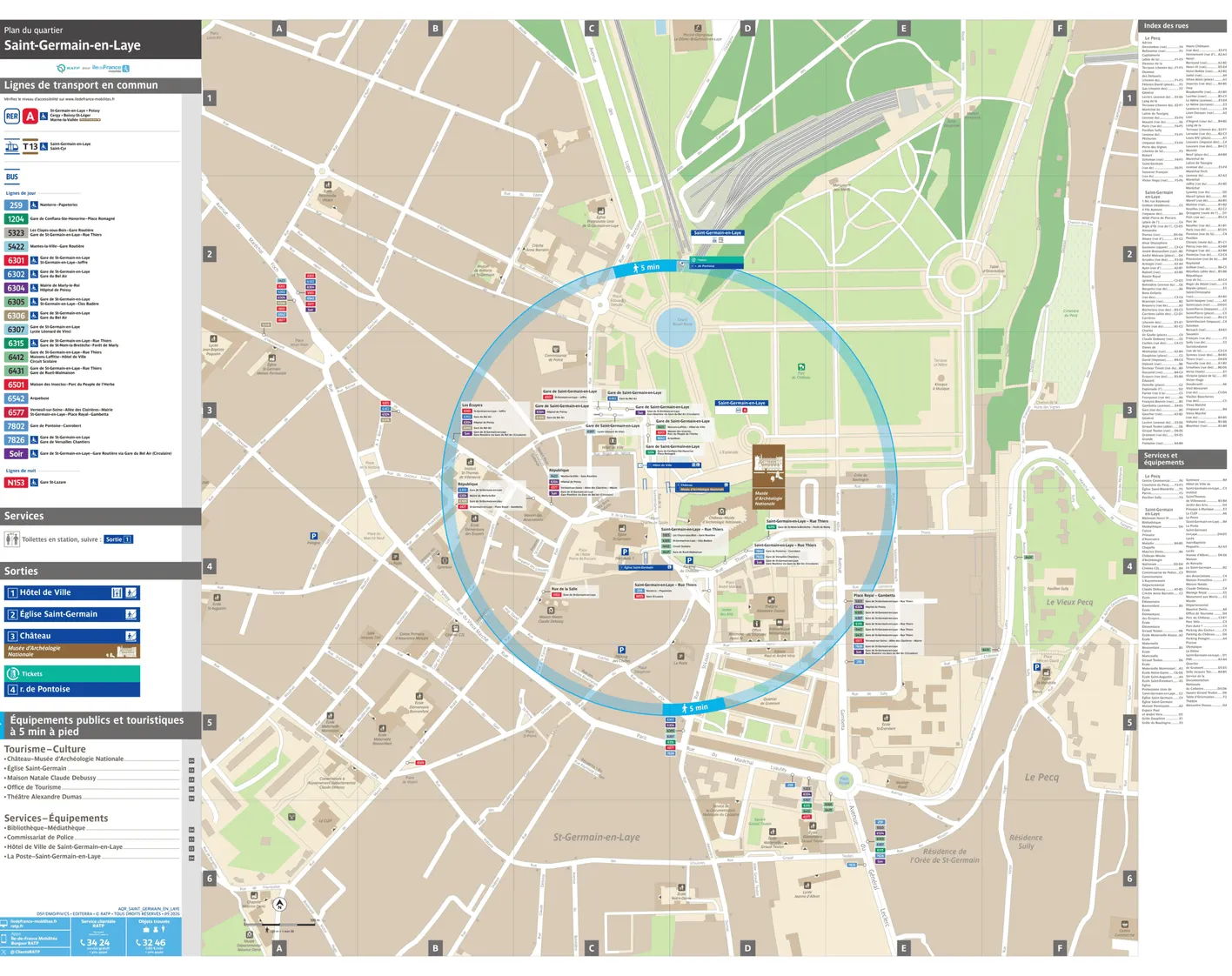 Neighborhood map around the tram stop Saint-Germain-en-Laye