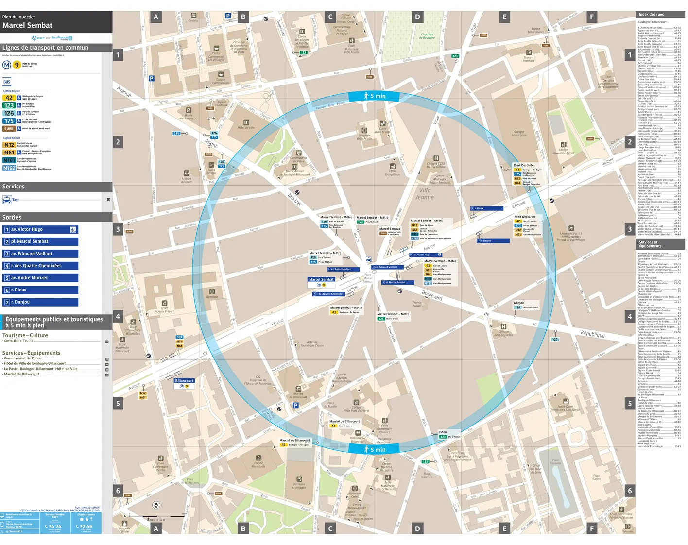 Neighborhood map around the metro station Marcel Sembat