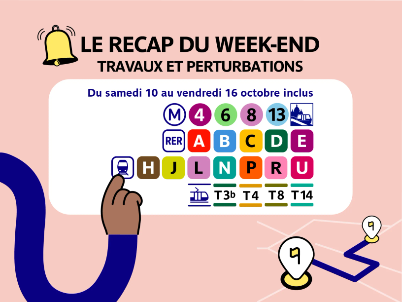 e Récap du WE : travaux et perturbations des 7 prochains jours (10 octobre au 16 octobre)