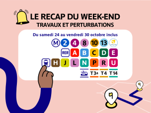 Le Récap du WE : travaux et perturbations des 7 prochains jours (24 octobre au 30 octobre)