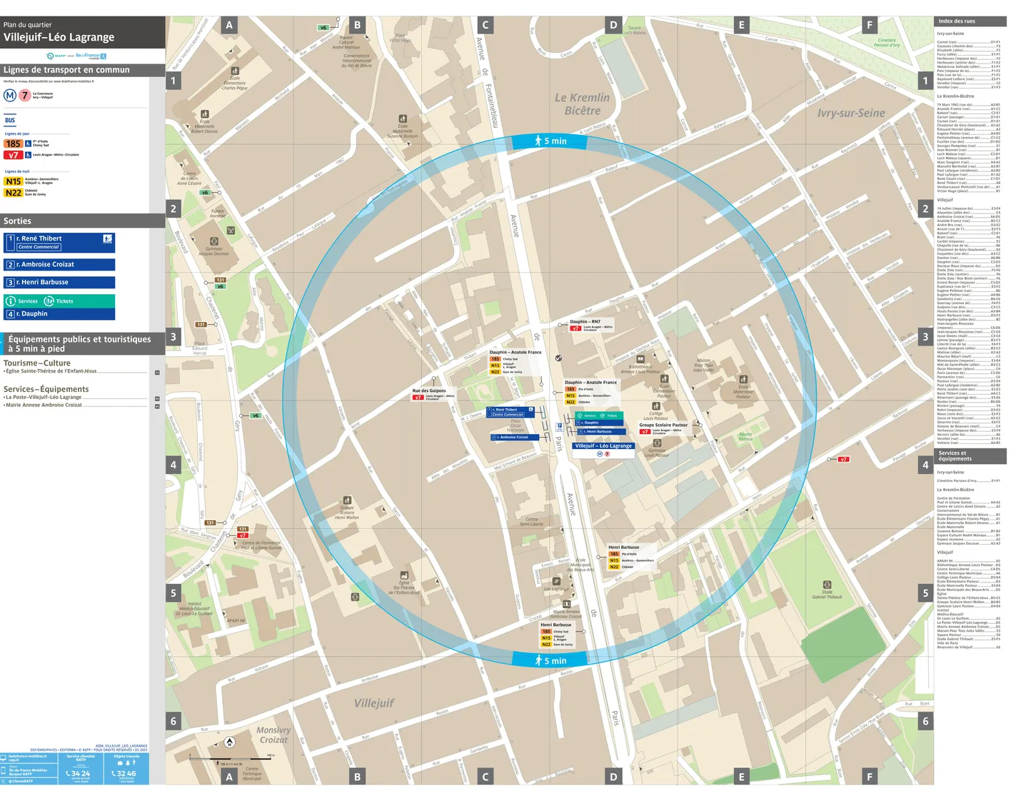 Plan de quartier autour de la station de métro Villejuif Léo Lagrange