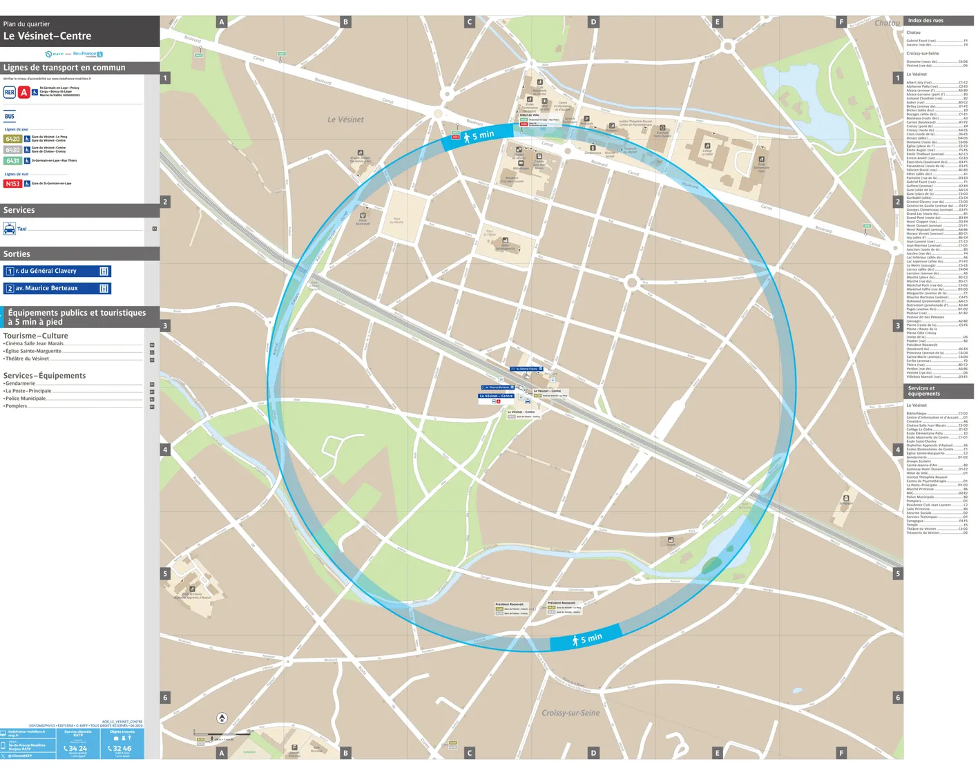 Plan de quartier autour de la gare Le Vésinet - Centre