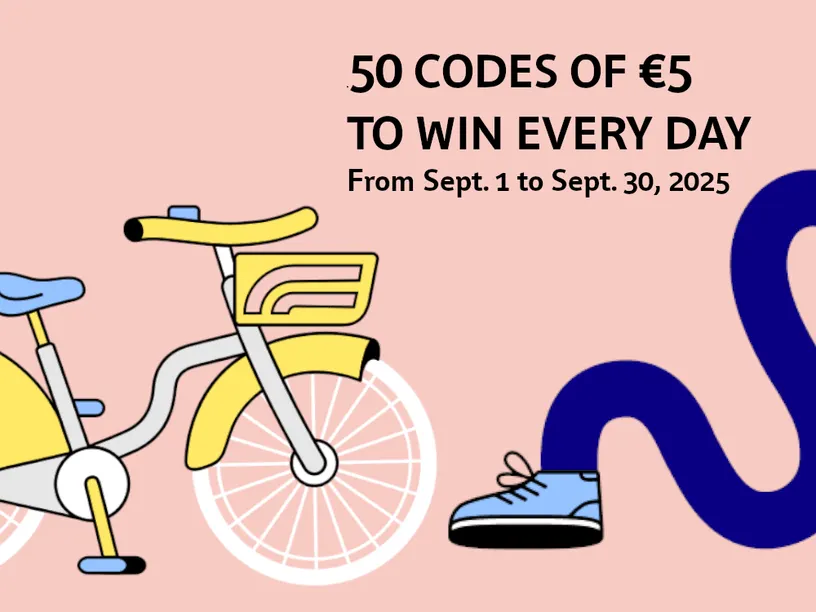 Bikes rides : 50 codes of 5€ to win every day