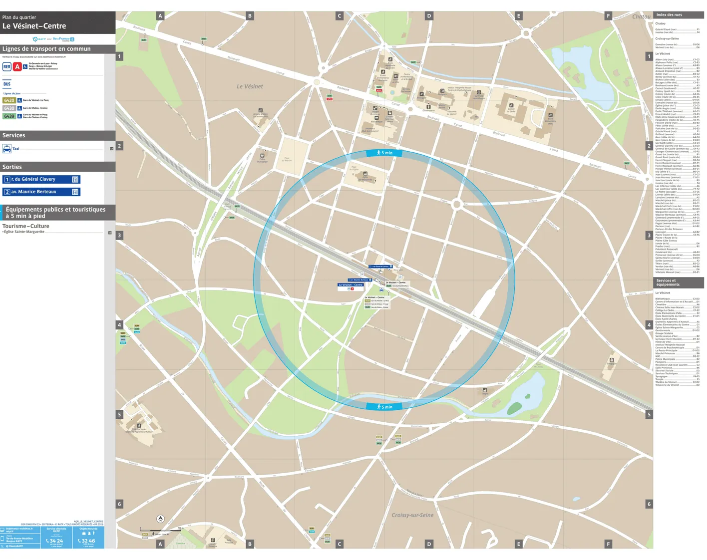 Plan de quartier autour de la gare Le Vésinet - Centre