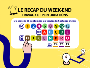 Le Récap du WE : travaux et perturbations des 7 prochains jours (26 septembre au 2 octobre)