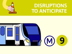 Disruptions to anticipate on metro line 9