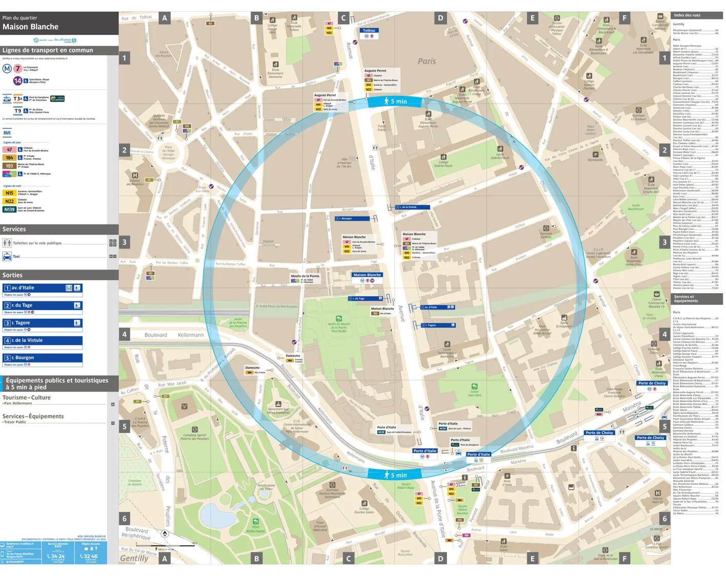 Neighborhood map around the metro station Maison Blanche