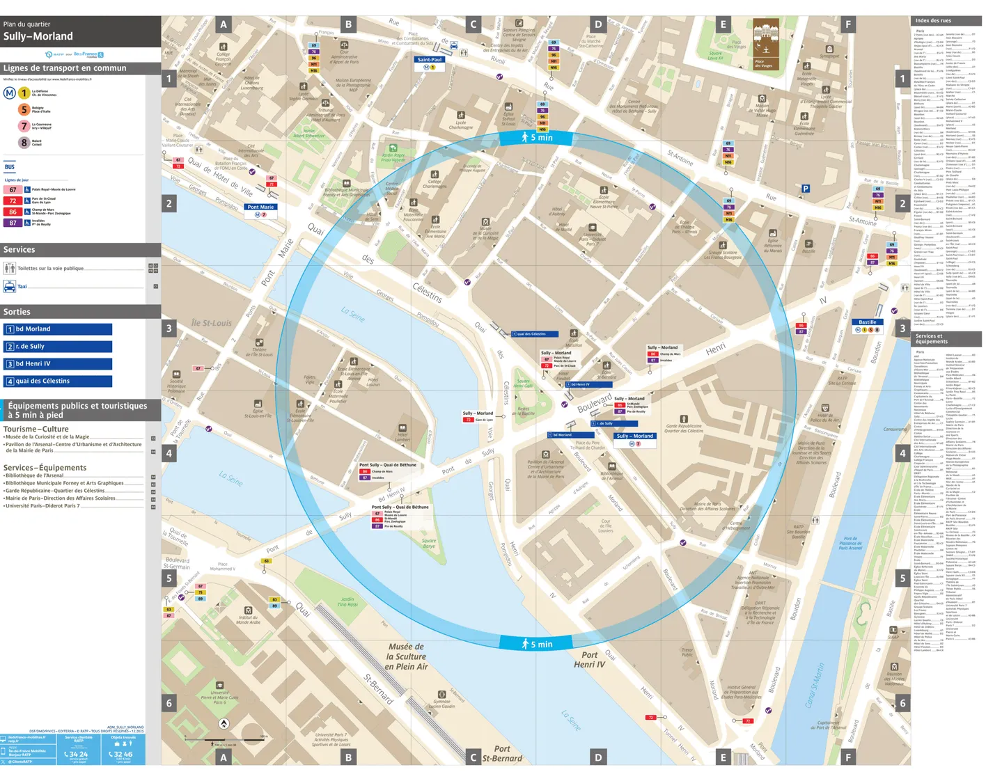 Neighborhood map around the metro station Sully - Morland