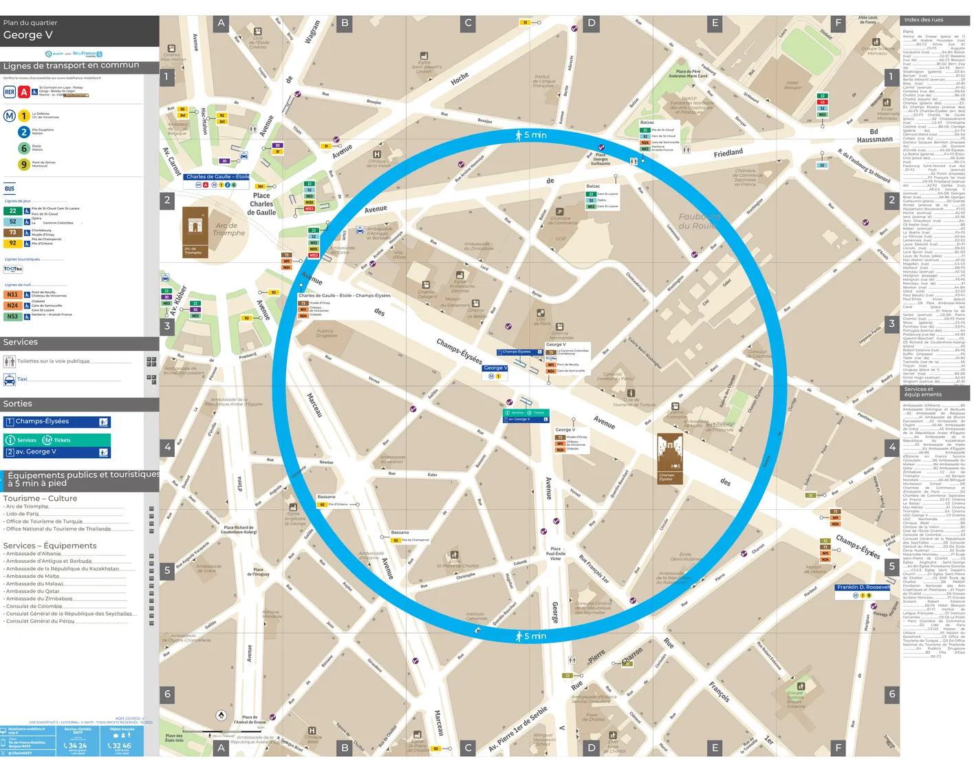 Neighborhood map around the metro station George V