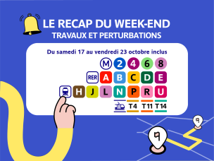 e Récap du WE : travaux et perturbations des 7 prochains jours (17 octobre au 23 octobre)