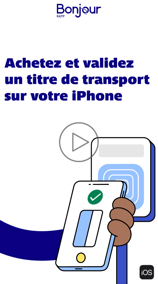 Achetez vos titres de transport sur votre téléphone avec l'application Bonjour RATP (iOS)